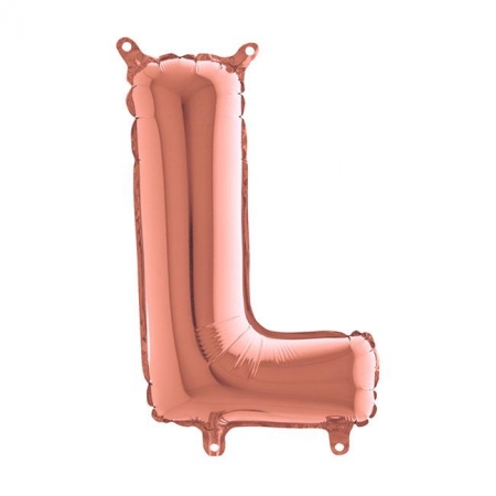 Μπαλονι Foil Ροζ-Χρυσο 35Cm Γραμμα L – ΚΩΔ.:143123Rg-Bb
