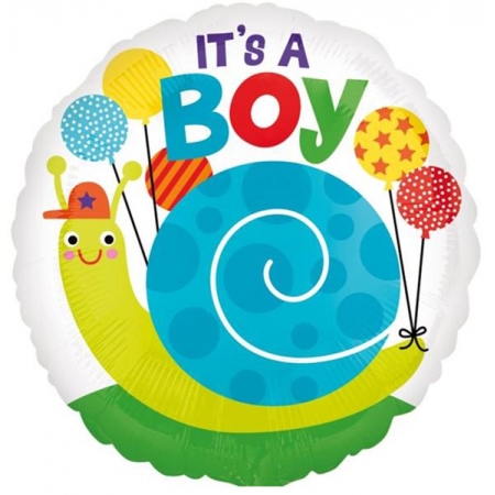 Μπαλονι Foil 45Cm Για Γεννηση «It'S A Boy» Με Σαλιγκαρι – ΚΩΔ.:533646-Bb