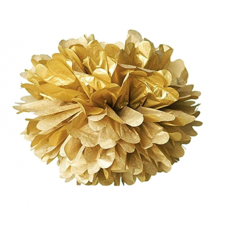 Χρυσο Διακοσμητικο Πομ-Πομ Σε Σχημα Λουλουδιου 25Cm - ΚΩΔ:Pp25-019-Bb