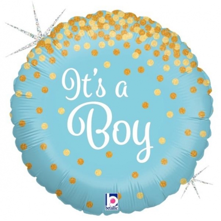 Μπαλονι Foil 45Cm Για Γεννηση «It'S A Boy» Με Γκλιτερ – ΚΩΔ.:36587-Bb