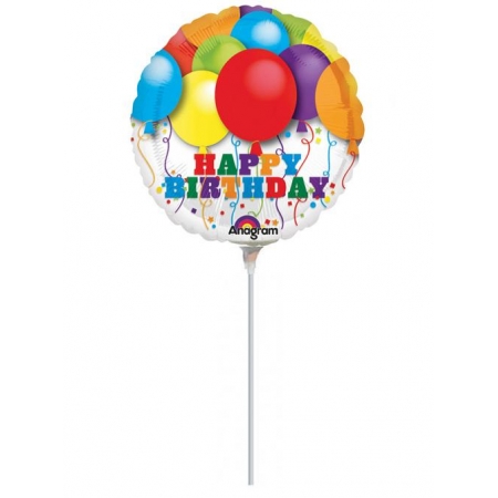 Μπαλονι Foil Mini Shape 9''(23Cm) «Happy Birthday» Με Μπαλονια – ΚΩΔ.:526861-Bb