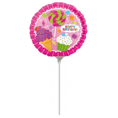 Μπαλονι Foil Mini Shape 9''(23Cm) «Happy Birthday» Με Γλυφιτζουρια – ΚΩΔ.:532624-Bb