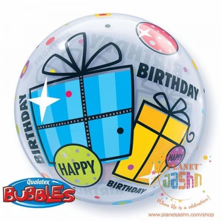 Μπαλονι Foil 22"(56Cm) Δωρα «Happy Birthday» Bubble Μονο – ΚΩΔ.:68649-Bb