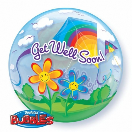 Μπαλονι Foil 22"(56Cm) Χαρταετοι «Get Well Soon» Bubble Μονο – ΚΩΔ.:68654-Bb