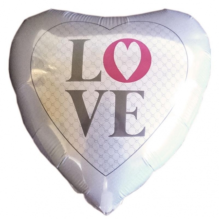 Μπαλονι Foil 18''(46Cm)  Ασπρη Καρδια 'Love' – ΚΩΔ.:206280-Bb