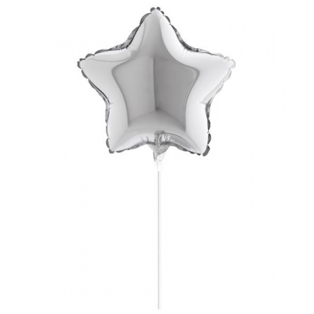 Μπαλονι Foil 5"(12Cm) Mini Shape Αστερι Ασημι – ΚΩΔ.:207128-Silver-Bb