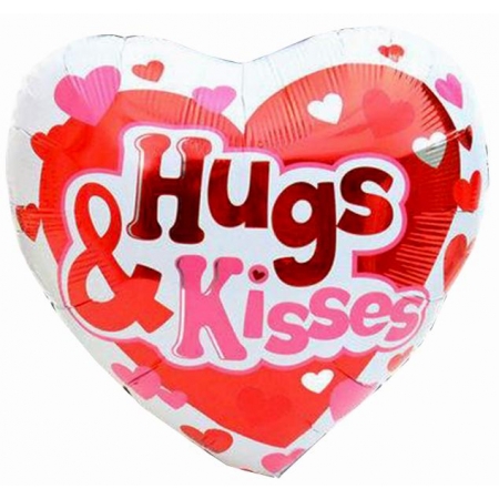 Μπαλονι Foil 18''(46Cm)  Καρδια «Hugs & Kisses» – ΚΩΔ.:207153-Bb