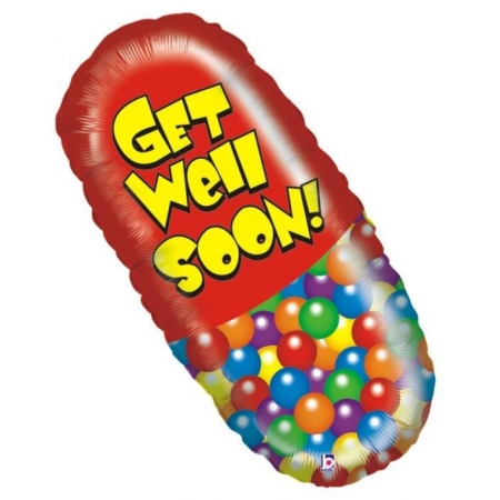 Μπαλονι Foil 73Cm Super Shape Capsule «Get Well Soon»– ΚΩΔ.:85271-Bb