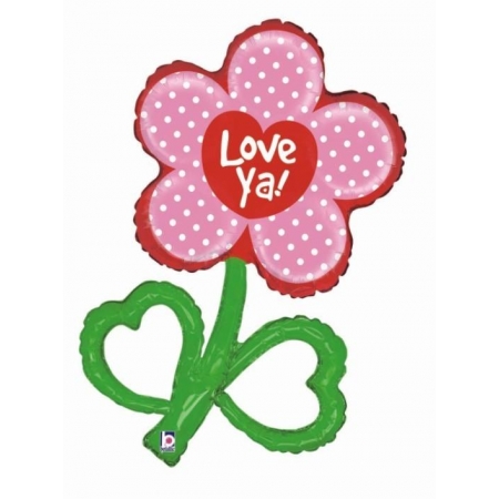 Μπαλονι Foil 60X97Cm Super Shape Λουλουδι «Love Ya» - ΚΩΔ.:85392-Bb