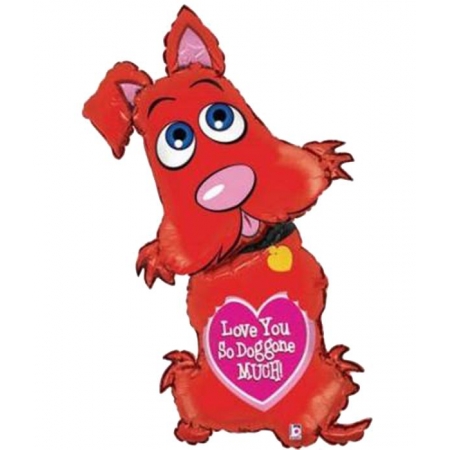 Μπαλονι Foil 44 (111cm) Super Shape Κοκκινο Σκυλακι  «Love You So Doggone Much» - ΚΩΔ.:85533-Bb