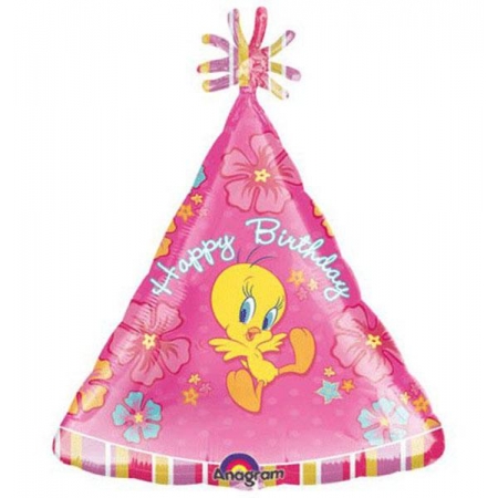 Μπαλονι Foil 45Cm Super Shape Καπελο Tweety «Happy Birthday» - ΚΩΔ.:512501-Bb