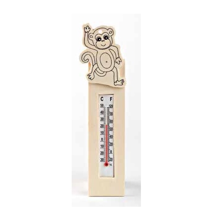 Ξυλινο Θερμομετρο Πιθικακι - ΚΩΔ:208-9056-Mpu