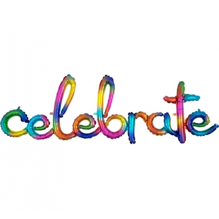 Μπαλονι Foil 149X50 Για Γεννηση Supershape Ουρανιο Τοξο «Celebrate» – ΚΩΔ.:539183-Bb
