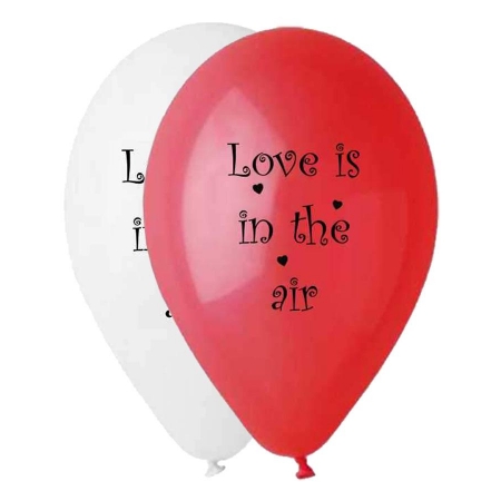 Ροζ Και Λευκα Μπαλονια Τυπωμενα «Love Is In The Air» 13'' (33Cm) – ΚΩΔ.:13613283-Bb