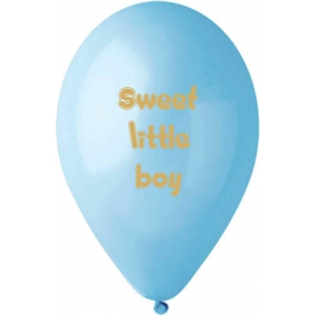Γαλαζια Τυπωμενα Μπαλονια 13'' (33Cm) Latex «Sweet Little Boy» – ΚΩΔ.:13613293-Bb