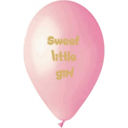 Ροζ Τυπωμενα Μπαλονια 13'' (33Cm) Latex «Sweet Little Girl» – ΚΩΔ.:13613294-Bb