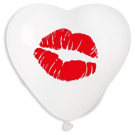 Διαφανα Μπαλονια Τυπωμενα Καρδιες Love 17'' (43Cm) Με Φιλι – ΚΩΔ.:13617453-Bb