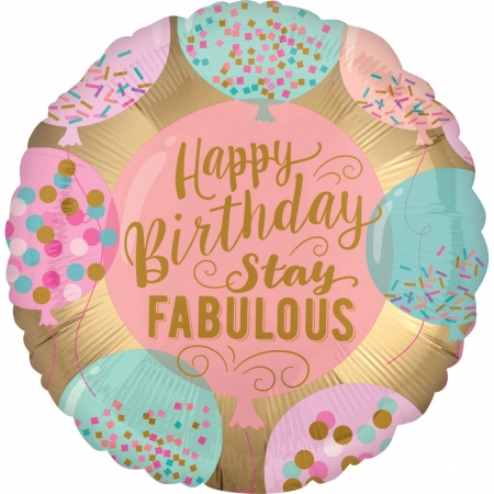 Μπαλονι Foil Γενεθλιων «Happy Birthday Stay Fabulous» 45Cm – ΚΩΔ.:538074-Bb