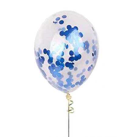 Διαφανα Μπαλονια 13΄΄ Με Σκουρο Μπλε Κομφετι – ΚΩΔ:13613231-11-Bb