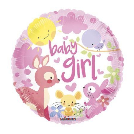 Μπαλονι Foil 45Cm Για Γεννηση «Baby Girl» Με Ζωακια – ΚΩΔ.:16135-Bb
