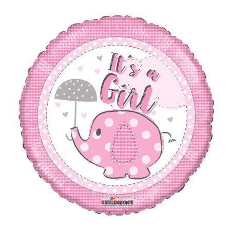 Μπαλονι Foil 45Cm Για Γεννηση «It"S A Girl» Με Ελεφαντακι – ΚΩΔ.:16171-Bb