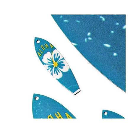 Ξυλινη Σανιδα Του Surf Aloha Με Λουλουδι 1.5X5Cm - ΚΩΔ:M3606-Ad