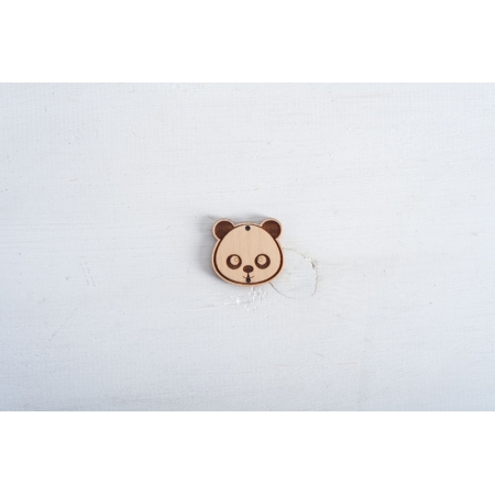 Ξυλινο Διακοσμητικο Panda Με Τρυπα 30Mm - ΚΩΔ:891851-Nt