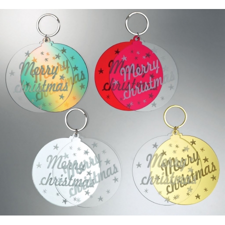 Μπρελοκ Plexiglass Διπλο Μπαλα "Merry Christmas" 8Χ8.5Cm - ΚΩΔ:M4550-Ad
