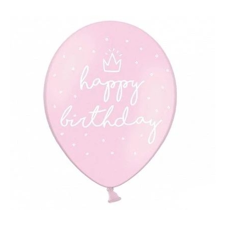 Μπαλονι Λατεξ Τυπωμενο 12"(30Cm) Baby Pink "Happy Birthday" - ΚΩΔ:Sb14P-244-081J-Bb