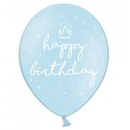 Μπαλονι Λατεξ Τυπωμενο 12"(30Cm) Baby Blue "Happy Birthday" - ΚΩΔ:Sb14P-244-011-Bb
