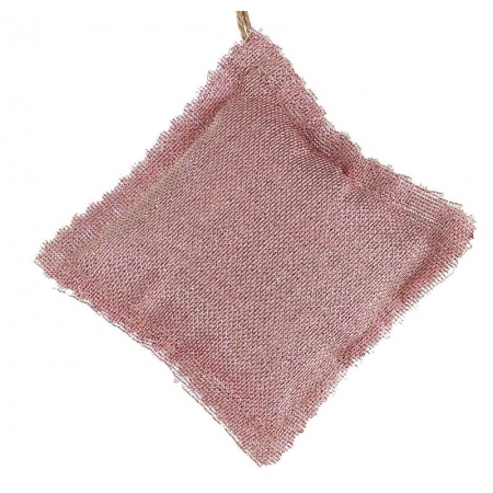 Μαξιλαρακι Με Γαζα Ροζ Χρυσο Τετραγωνο 10X10Cm - ΚΩΔ:M1874-Ad