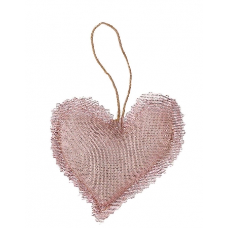 Μαξιλαρακι Με Γαζα Ροζ Χρυσο Καρδια 10X9Cm - ΚΩΔ:M1877-Ad