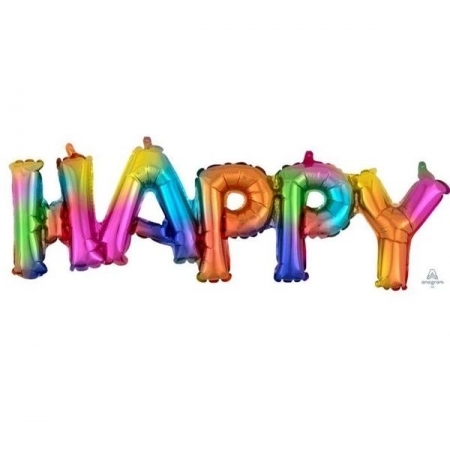 Μπαλονι Foil 76X25Cm Happy Rainbow - ΚΩΔ:539180-Bb