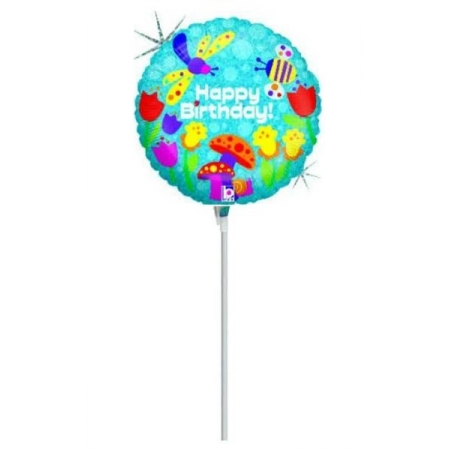 Μπαλονι Foil 9"(23Cm) Mini Shape Happy Birthday Πεταλουδες - ΚΩΔ:82433-1-Bb