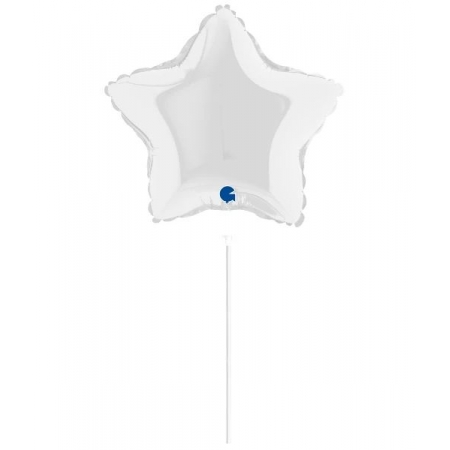 Μπαλονι Foil 10''(25Cm) Mini Shape Αστερι Ασπρο - ΚΩΔ:9218-Bb