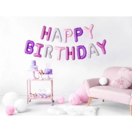 Μπαλονι Foil 16''(40Cm) Ροζ-Μοβ Happy Birthday - ΚΩΔ:Fb6P-000-Bb