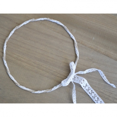 Στεφανακι Παιδικο Λινο Με Λευκη Δαντελα - ΚΩΔ:St3-Mono-Rn