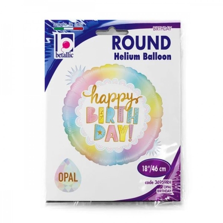 Μπαλονι Foil 18"(46Cm) Opal Happy Birthday - ΚΩΔ:36959-Bb