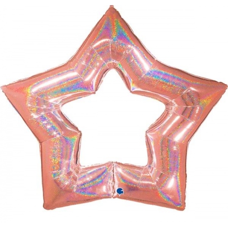Μπαλονι Foil 48''(122Cm) Linky Ροζ-Χρυσο Αστερι - ΚΩΔ:G75683-Bb