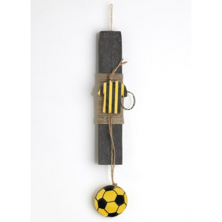 Πασχαλινη Λαμπαδα Με Θεμα Κιτρινη Ποδοσφαιρικη Φανελα Και Μπαλα - ΚΩΔ:El426-Ad