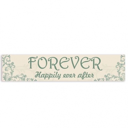 Πινακιδα Αυτοκινητου Γαμου "Happily Ever After" 52X11Cm - ΚΩΔ:553131-38-Bb