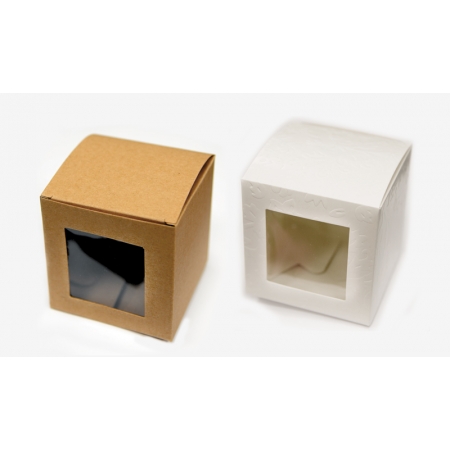 Κουτι Κυβος Χαρτινο Με Παραθυρο Ζελατινα Μεσαιο 8Cm - ΚΩΔ:506218