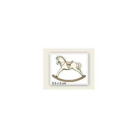 Ξυλινο Αλογακι Καρουζελ Με Laser Cut Κοπη Περιμετρικα 3.5Χ3Cm - ΚΩΔ:Mpoae97-3-Al