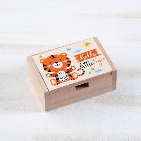 Ξύλινο Κουτάκι Τίγρης 10.5x7x4cm - ΚΩΔ:LN965-PR