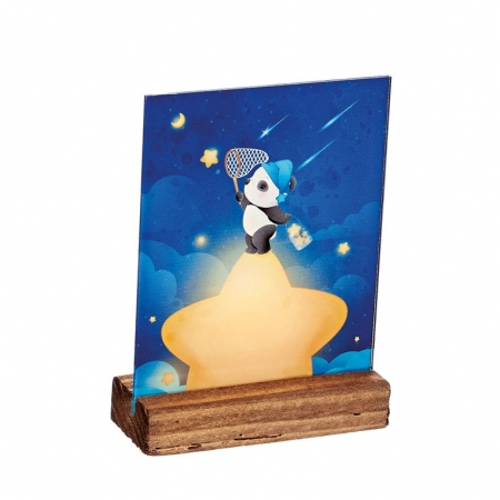 Plexiglass με Panda σε Ξύλινη Βάση 7X3X10cm - ΚΩΔ:M10249-AD