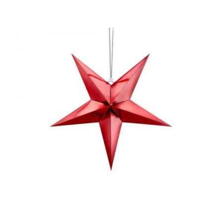 Χάρτινο αστέρι κόκκινο 45cm - ΚΩΔ:496617-NT