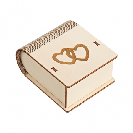 Ξύλινο Κουτί με Χάραγμα Καρδιές 8X4.5X10cm - ΚΩΔ:M10434-AD