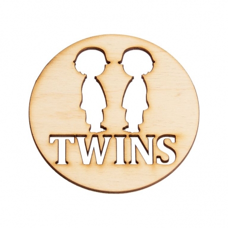 Ξύλινο Φυσικό Twins 7cm - ΚΩΔ:M4737-AD
