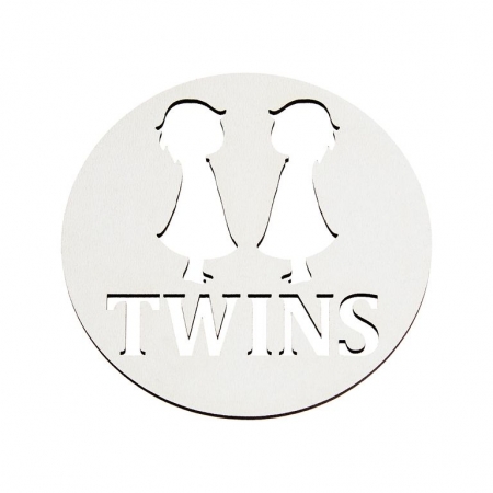 Ξύλινο Λευκό Twins 7cm - ΚΩΔ:M4736-AD