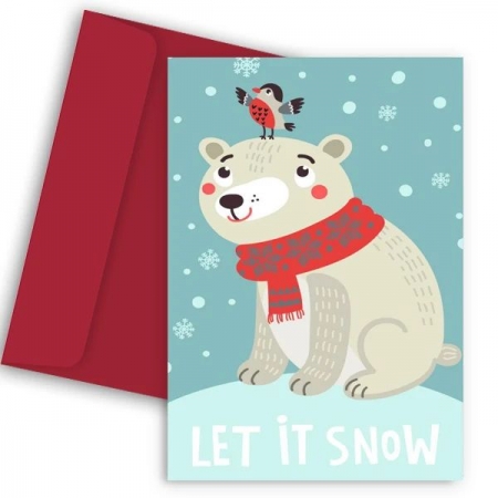 Χριστουγεννιάτικη Κάρτα Πολικό Αρκουδάκι - ΚΩΔ:VC1702-89-BB